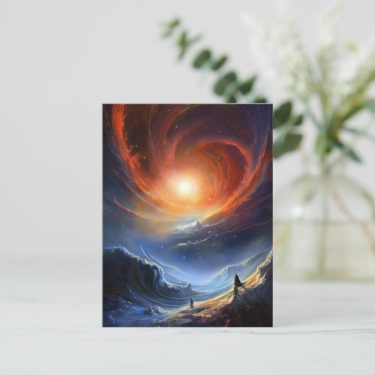 Buitenruimte Sci Fi Landschapskunst Briefkaart (Staand voorkant)