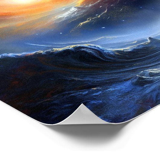 Buitenruimte Sci Fi Landschapskunst Poster (Hoek)