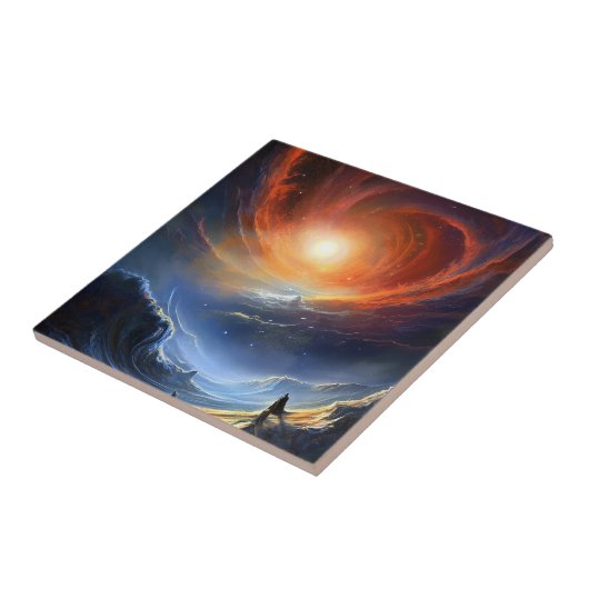 Buitenruimte Sci Fi Landschapskunst Tegeltje (Zijkant)