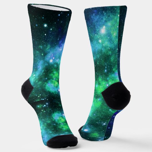 Buitenruimte Sokken - Blauw Groen Sterpatroon (Gebogen)