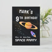 Buitenruimte Spacey Verjaardagsfeestje  Kaart (Staand voorkant)