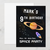 Buitenruimte Spacey Verjaardagsfeestje  Kaart (Voorkant / Achterkant)