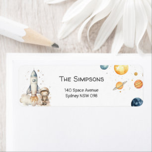 Buitenruimte Sterrenplaneten retourneren adreslabe Etiket