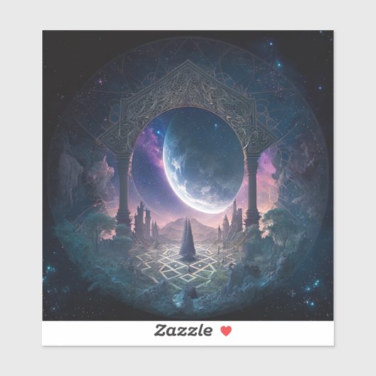 Buitenruimte Surrealistische Fantastische kunst Sticker (Vel)