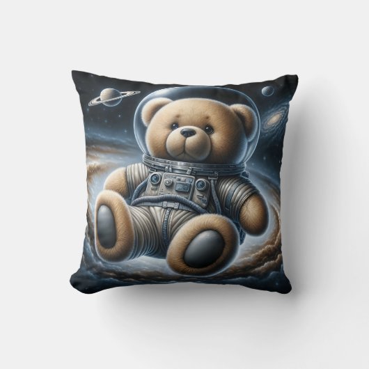 buitenruimte teddybeer astronaut kussen (Voorkant)
