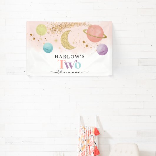 Buitenruimte Twee de maan 2de verjaardag Spandoek (Insitu)