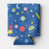 Buitenruimte Universe UFO PLanet Waterverf Patroon Blikjeskoeler (Voorkant)