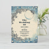 Buitenruimte Universum Galaxy Blue bruiloft Kaart (Staand voorkant)