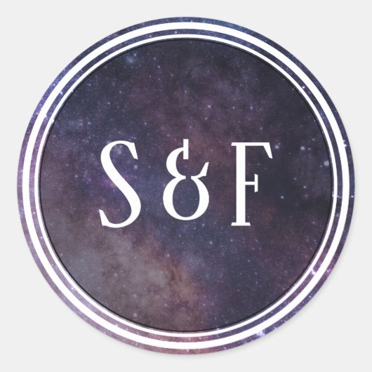 Buitenruimte Universum Galaxy Monogram Envelop Afd Ronde Sticker (Voorkant)
