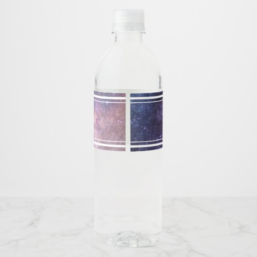 Buitenruimte Universum Galaxy Monogram Waterfles Etiket (Achterkant)