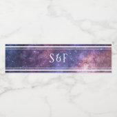 Buitenruimte Universum Galaxy Monogram Waterfles Etiket (Enkel label)