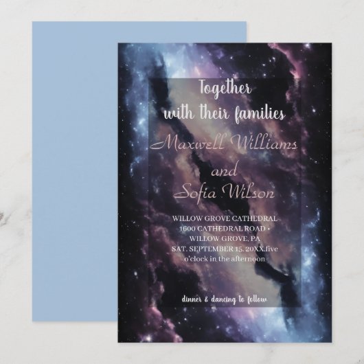 Buitenruimte Universum Paarse Galaxy bruiloft Alle Kaart (Voorkant / Achterkant)