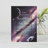 Buitenruimte Universum Paarse Galaxy bruiloft Alle Kaart (Staand voorkant)
