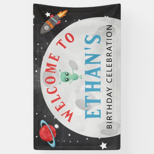 Buitenruimte Verjaardag Vinyl Welkomstbanner Spandoek (Verticaal)