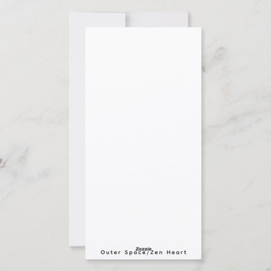Buitenruimte/Zen Hart/Chinese Kalligrafie Feestdagenkaart (Achterkant)