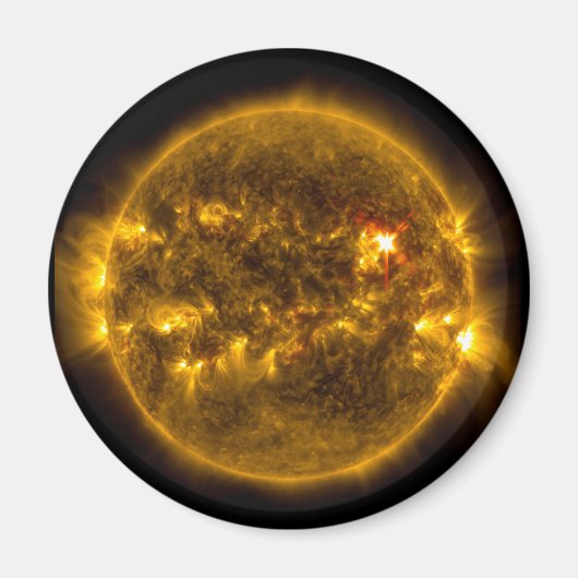 Buitenruimte Zon met zonnevlammen Magneet (Voorkant)