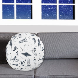 Buitenruimte Zonnestelsel Astronaut Spaceship Flee Rond Kussen