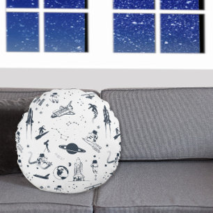 Buitenruimte Zonnestelsel Astronaut Spaceship Flee Rond Kussen
