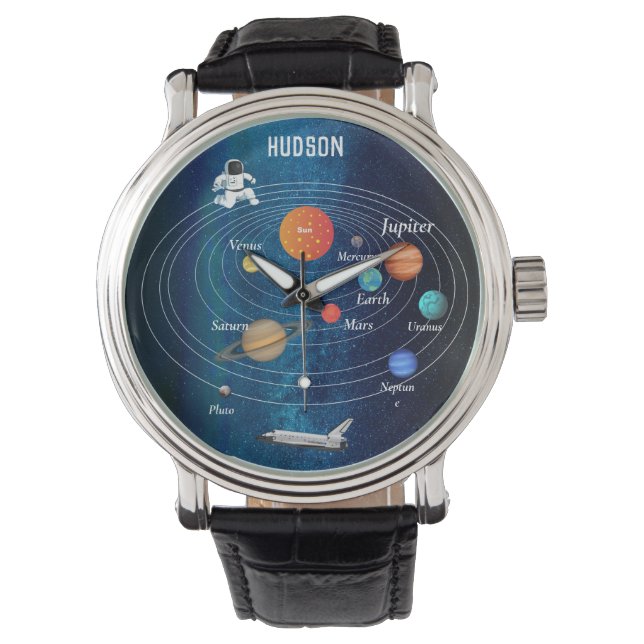 Buitenruimte Zonnestelsel Astronautische ruimtesch Horloge (Voorkant)