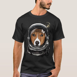 Buitenruimteastronaut Afrikaans Basenji Dog Face A T-shirt