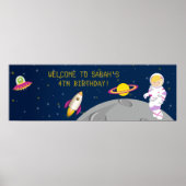 Buitenruimteastronaut Birthday Banner Poster (Voorkant)