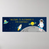 Buitenruimteastronaut Birthday Banner Poster (Voorkant)