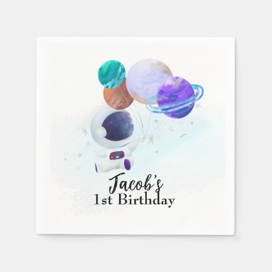 Buitenruimteastronaut Birthday Servet (Voorkant)