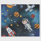 Buitenruimteastronaut Cadeaupapier (Vlak)