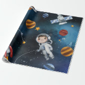 Buitenruimteastronaut Cadeaupapier (Uitgerold)