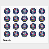Buitenruimteastronaut kinderen Birthday Party Ronde Sticker (Vel)