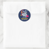 Buitenruimteastronaut kinderen Birthday Party Ronde Sticker (Tas)