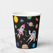 Buitenruimteastronaut ruimtevoetplaneten verjaart papieren bekers (Achterkant)