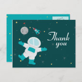 Buitenruimteastronaut verjaardag bedankt briefkaar briefkaart (Voorkant / Achterkant)