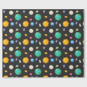 Buitenruimteastronautenplaneten Cadeaupapier (Vlak)