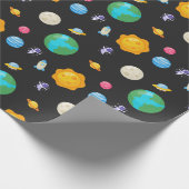 Buitenruimteastronautenplaneten Cadeaupapier (Hoek)