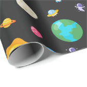 Buitenruimteastronautenplaneten Cadeaupapier (Rol Hoek)