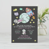 Buitenruimtecatten Verjaardagse uitnodiging Spint (Staand voorkant)