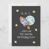 Buitenruimtecatten Verjaardagse uitnodiging Spint (Achterkant)