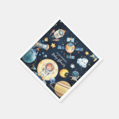Buitenruimtecentrales blauw Baby shower Servet (Hoek)