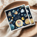Buitenruimtecentrales blauw Baby shower Servet<br><div class="desc">Verhoog uw baby shower met onze Space Outer Baby shower Navy-servetten, de perfecte touch voor een feest dat niet van deze wereld is! Deze servetten met een hemelthema zijn zowel stijlvol als praktisch, waardoor ze een essentiële aanvulling zijn op uw ruimte-geïnspireerde evenement. Kenmerken: Kosmisch ontwerp: marineblauwe achtergrond versierd met sprankelende...</div>