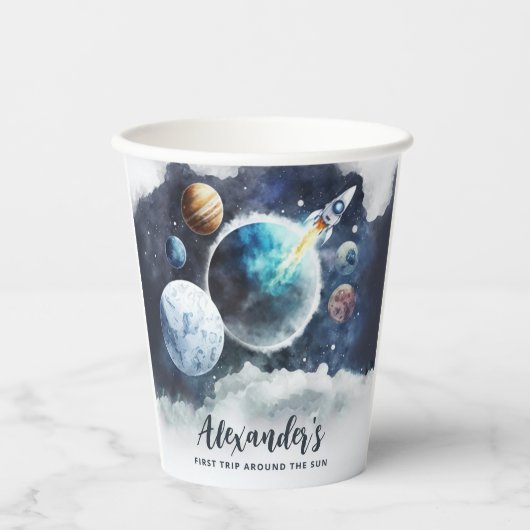 Buitenruimtecentrales en raketschildpadjongen, eer papieren bekers (Voorkant)