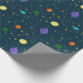 Buitenruimtecentrales en sterren in onbekende melk cadeaupapier (Hoek)