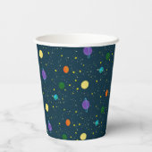 Buitenruimtecentrales en sterren in onbekende melk papieren bekers (Achterkant)