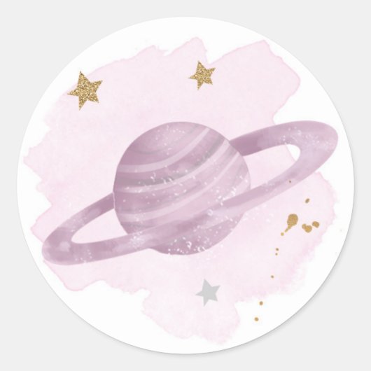 Buitenruimtecentrales Galaxy Favor Cupcake Ronde Sticker (Voorkant)