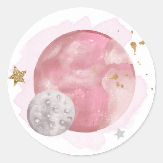 Buitenruimtecentrales Galaxy Favor Cupcake Ronde Sticker (Voorkant)