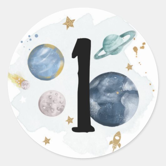 Buitenruimtecentrales Galaxy Favor Cupcake Ronde Sticker (Voorkant)