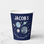 Buitenruimtecentrales Galaxy First Trip Boy Birthd Papieren Bekers (Voorkant)