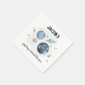 Buitenruimtecentrales Galaxy Gold Blue Boy Birthda Servet (Hoek)