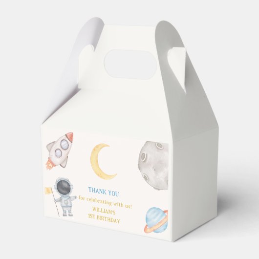 Buitenruimtecentrales Jongen Galaxy First Trip Bir Bedankdoosjes (Voorkant Zijde)