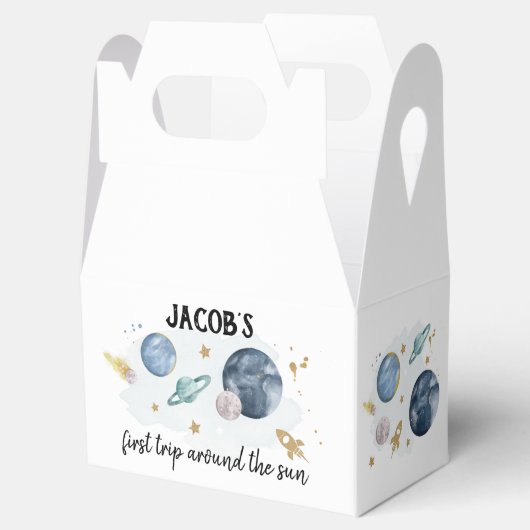 Buitenruimtecentrales Jongen Galaxy First Trip Bir Bedankdoosjes (Geopend)